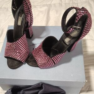 Prada Pink Studded Heels